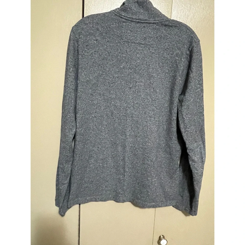 Banana Republic Luxury Touch Mens Small Grey Quarter Zip Cotton Pullover Sweater